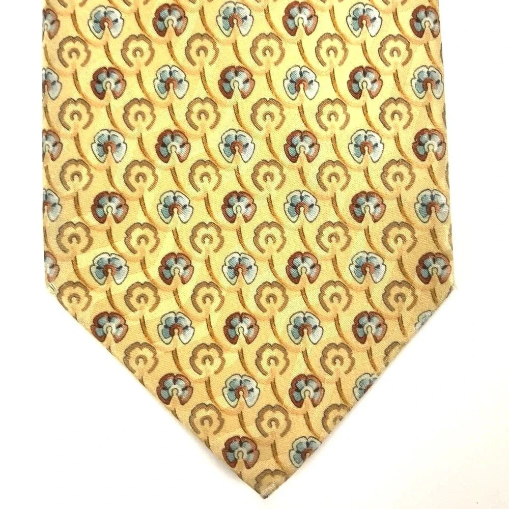 ERMENEGILDO ZEGNA Tie Silk Elegant Floral Necktie 100% Silk Made Italy 3.5 x 60